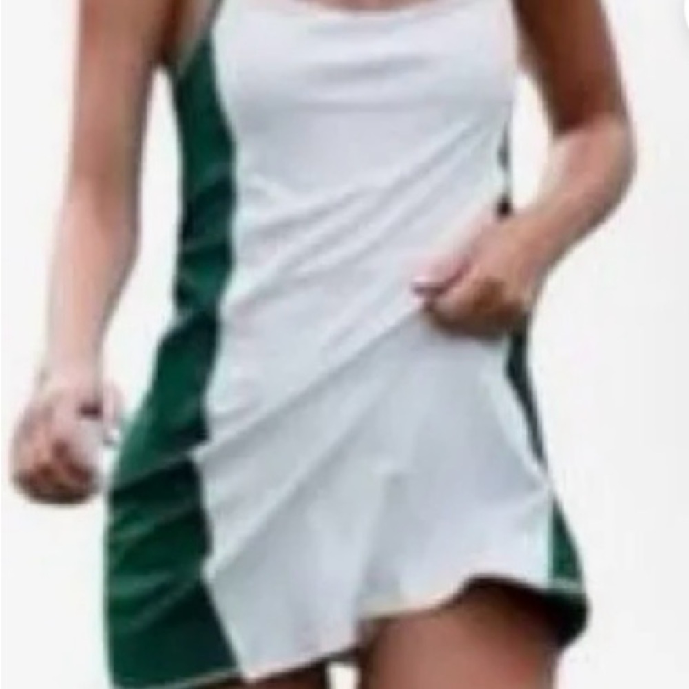 Green and White Athletic Skort
